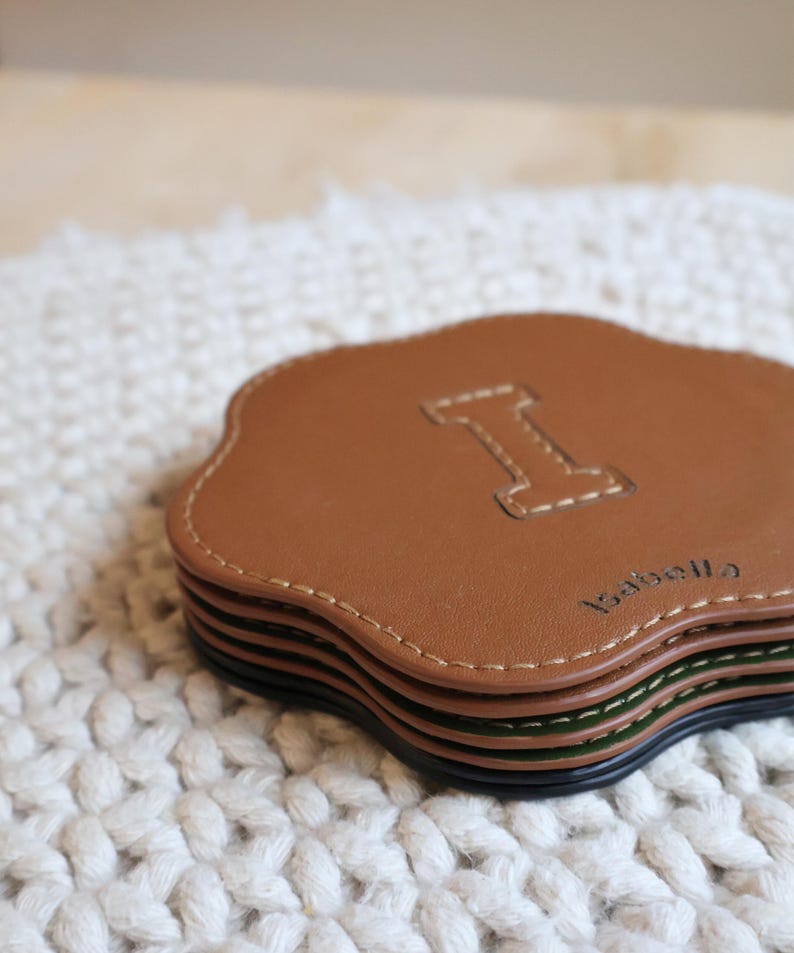 The Sienna Coaster Set — Wavy Vegan Leather