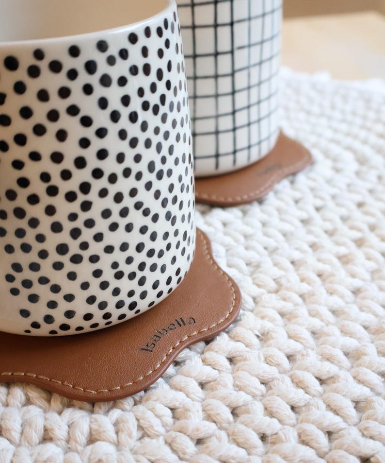 The Sienna Coaster Set — Wavy Vegan Leather