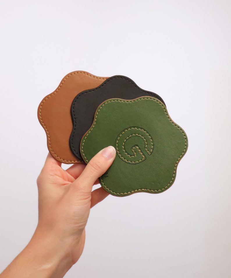 The Sienna Coaster Set — Wavy Vegan Leather
