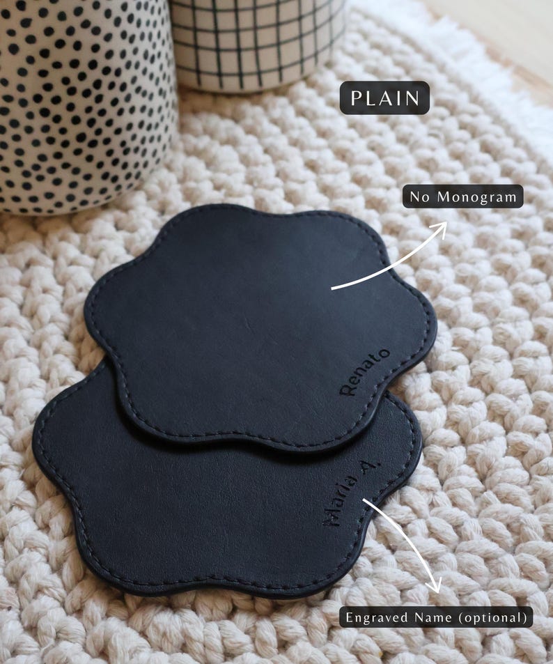 The Sienna Coaster Set — Wavy Vegan Leather