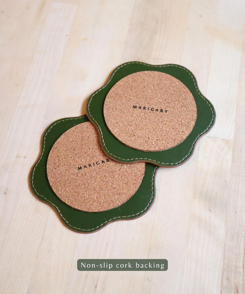 The Sienna Coaster Set — Wavy Vegan Leather