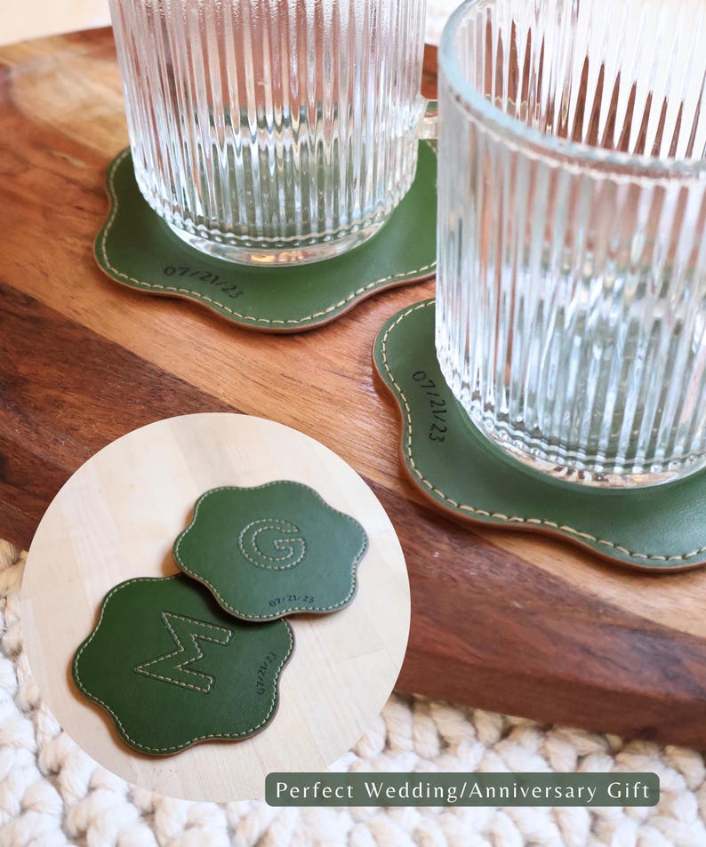 The Sienna Coaster Set — Wavy Vegan Leather