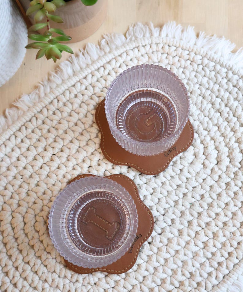 The Sienna Coaster Set — Wavy Vegan Leather