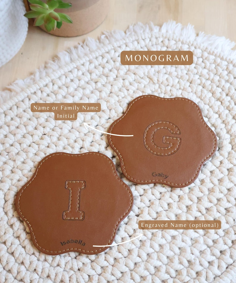 The Sienna Coaster Set — Wavy Vegan Leather