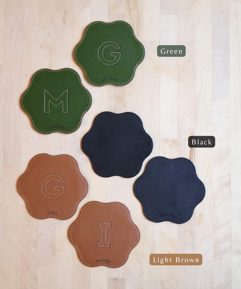 The Sienna Coaster Set — Wavy Vegan Leather